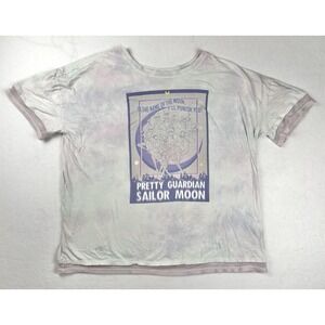 Sailor Moon Anime Graphic Tee Tie Dye Mesh Trim 3X Licensed Manga